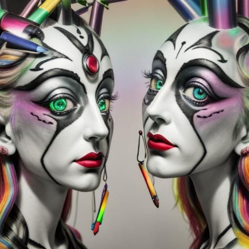 Surreal Children's Drawings with Rainbow Fairy