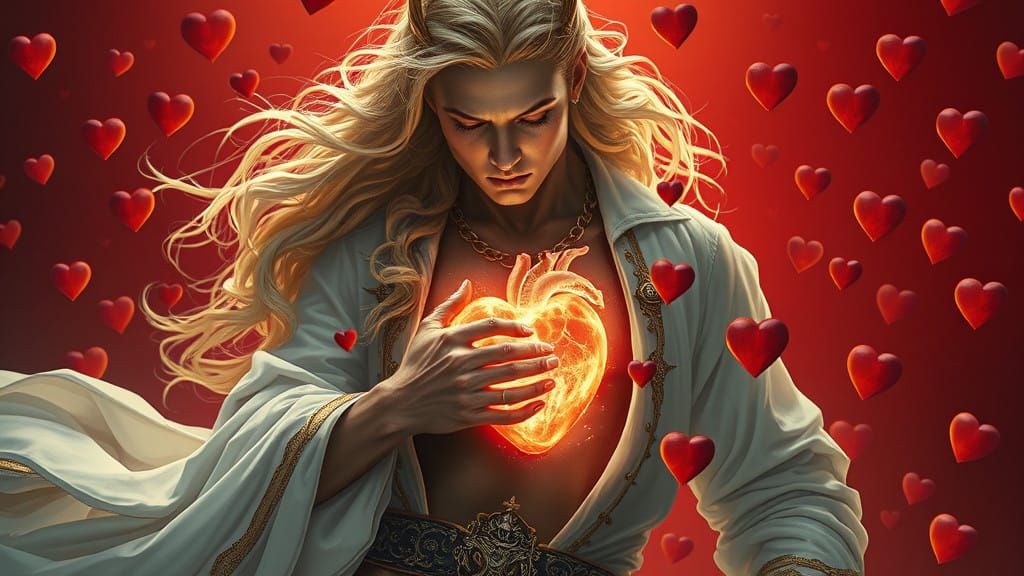 Stunning Fantasy Art: Golden Goddess Rips Heart from Man in....