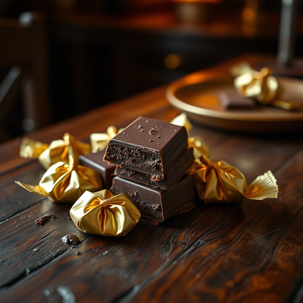 Luxurious Chocolate Still Life in Digital Art Style