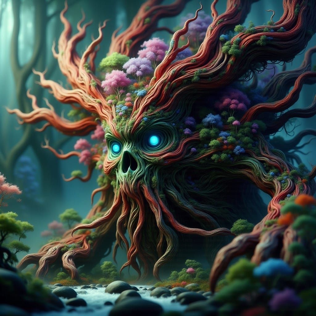 Hyper-Detailed Photorealistic Close-Up in Dark Fantasy Style