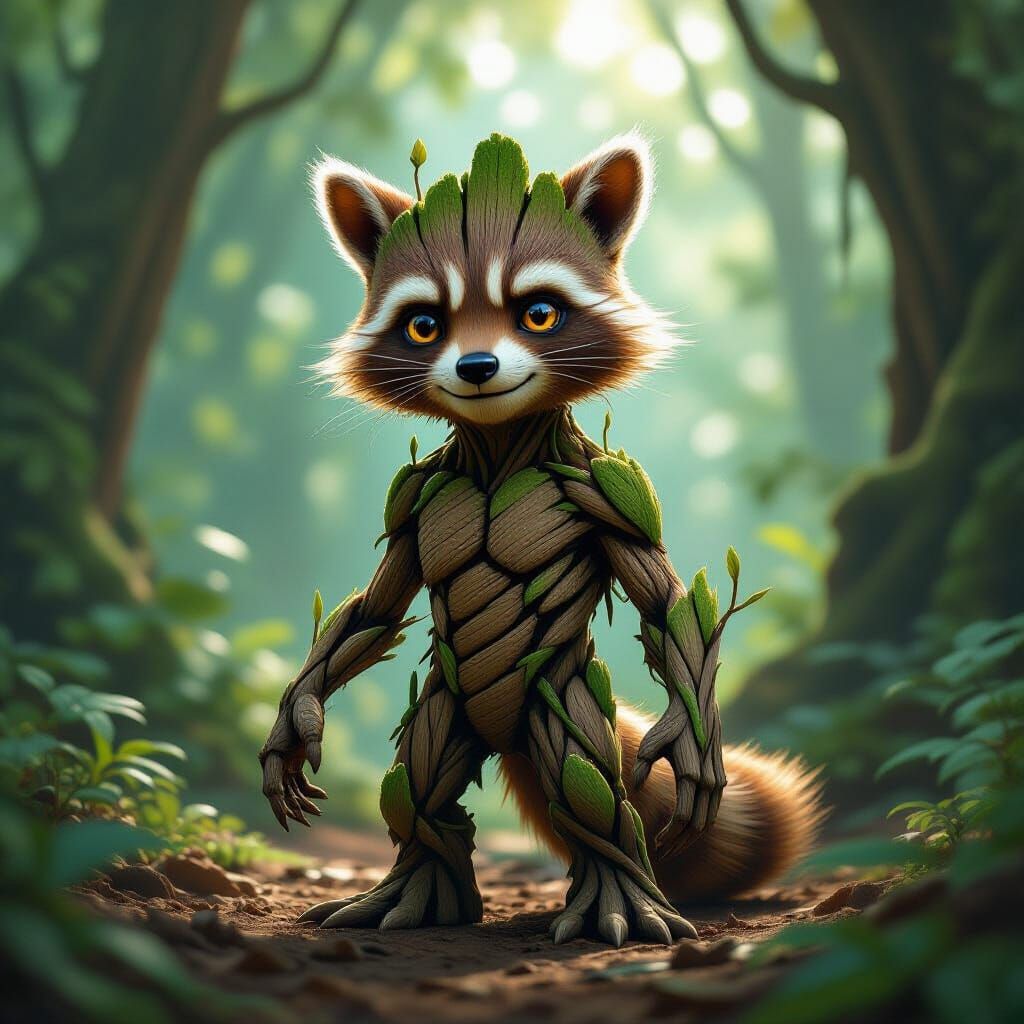 Groot Rocket Hybrid in Alien Jungle