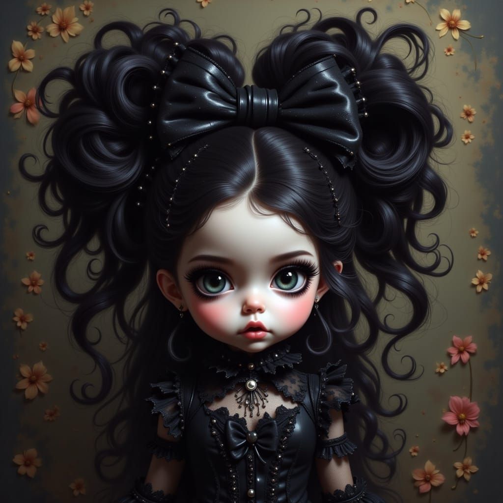 Gothic Toddler in Dark Fantasy Art Style