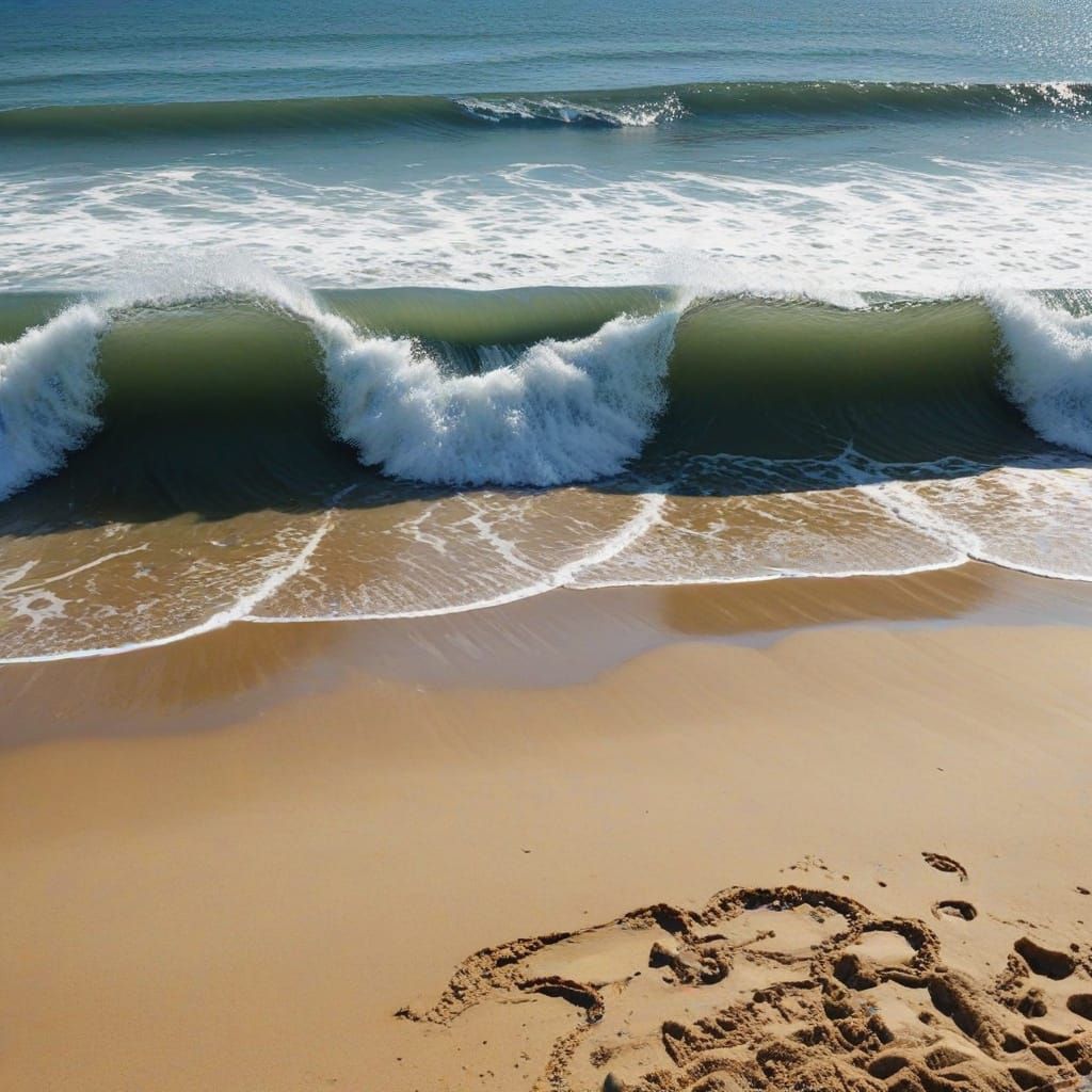 Volatile Waves Crashing on a Sunny Beach