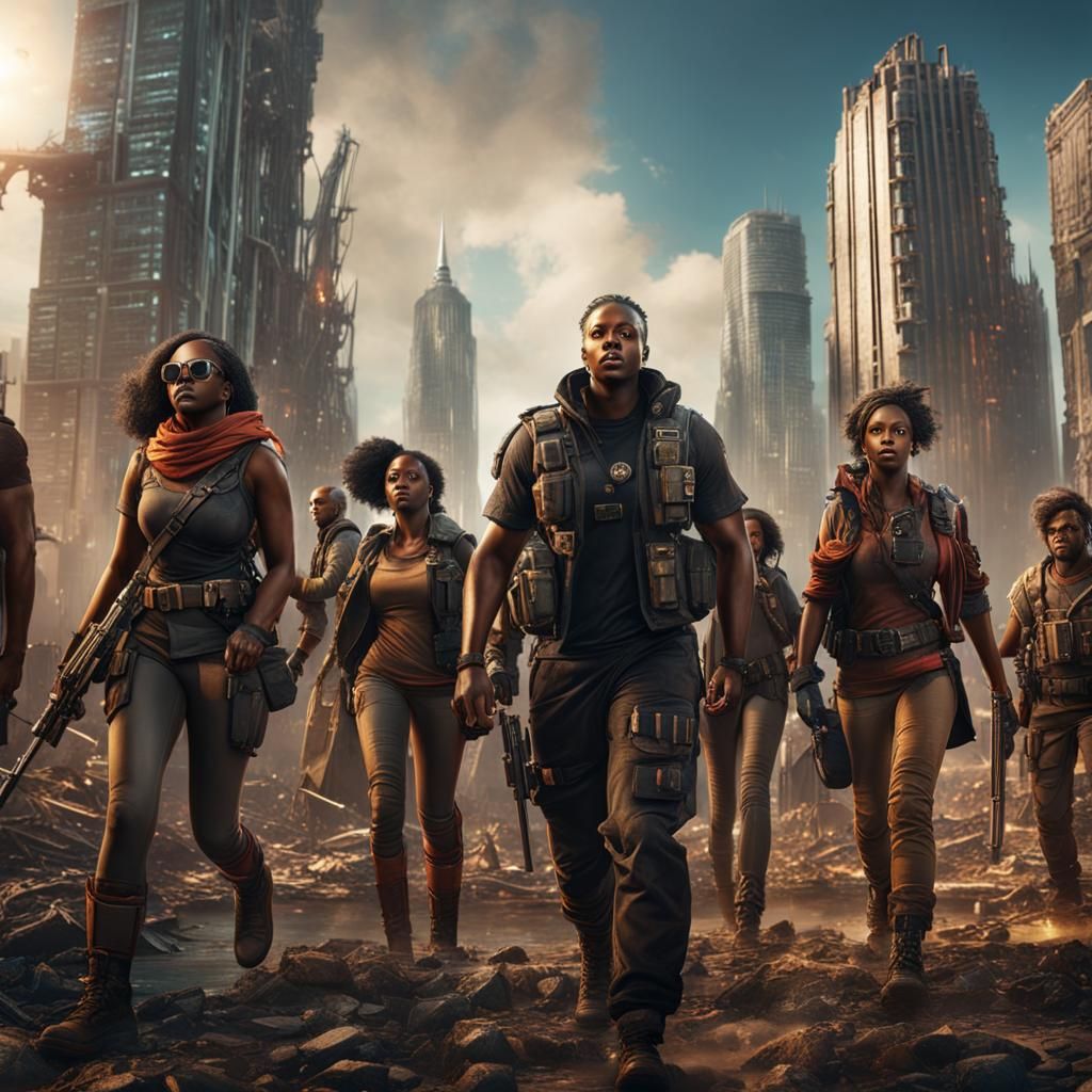 Post-Apocalyptic March Through Ruined City