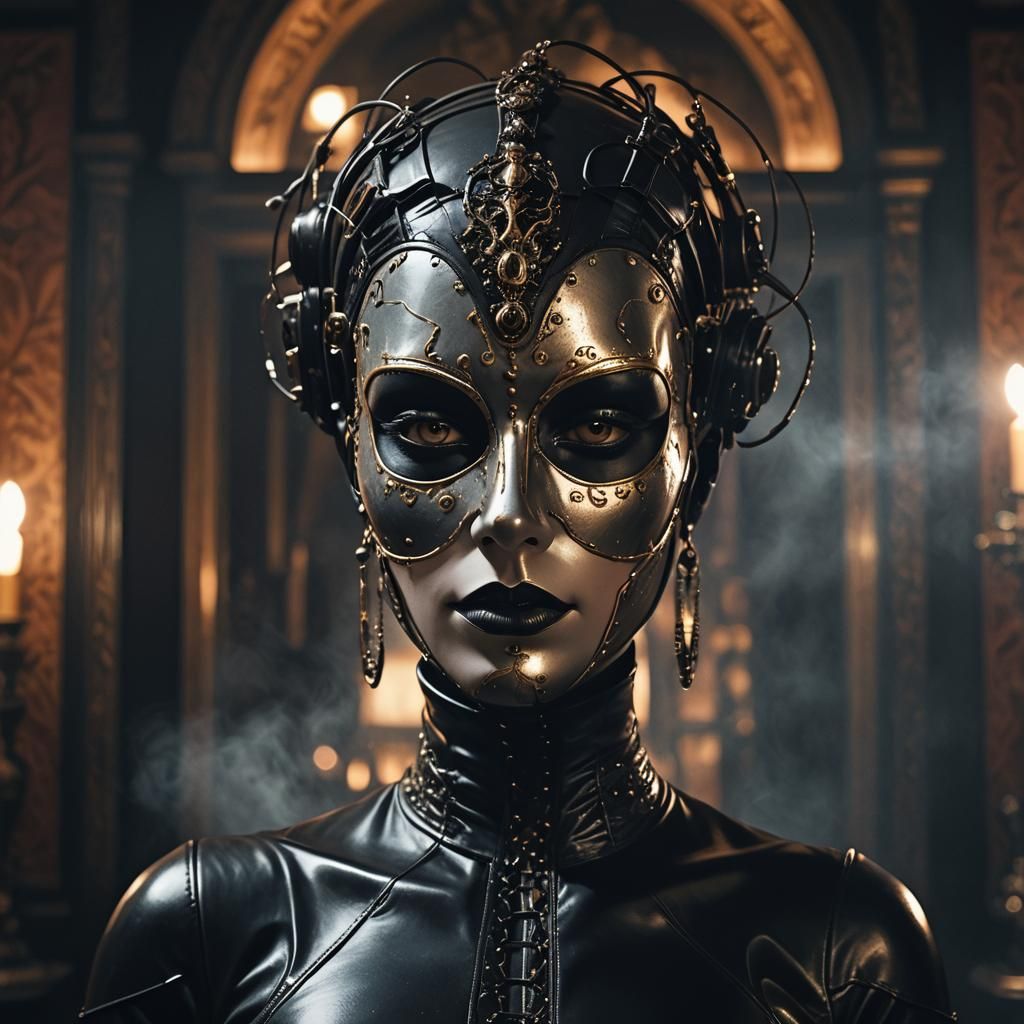 Mannequin in Elaborate Rubber Suit, Dark Fantasy Art