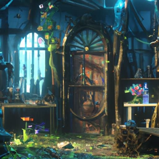 Abandoned Hospital Room in Woods: Detailed Matte Painting