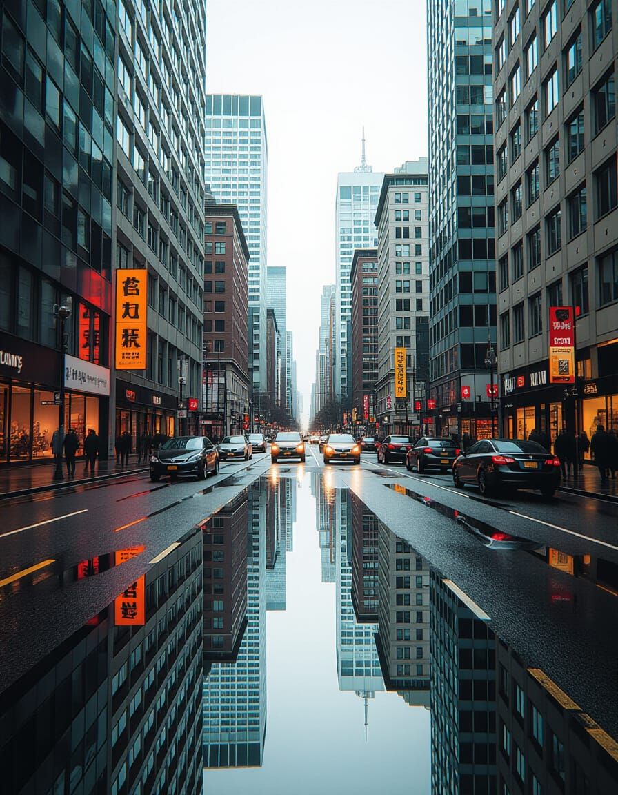 Surreal Urban Hellscape Double Exposure