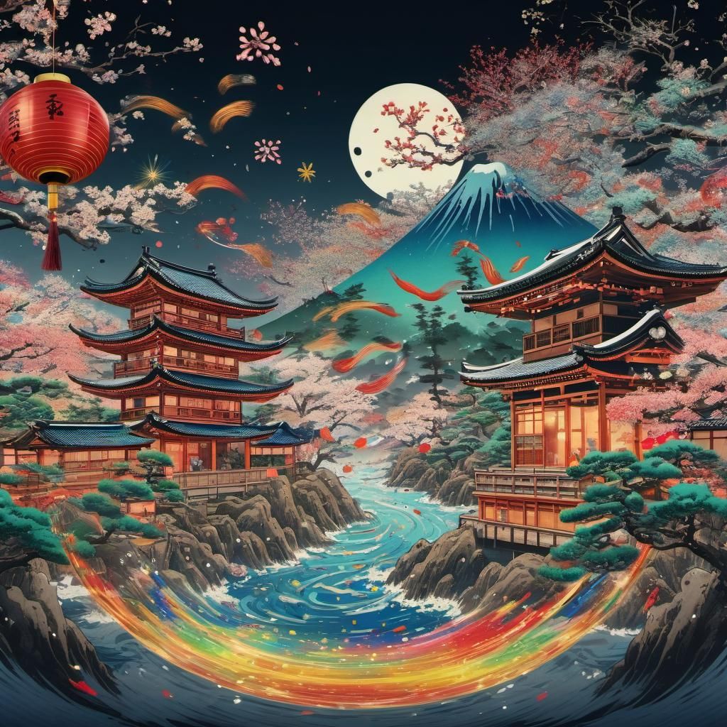 New Year's Eve: Ukiyo-e Eldritch Splash Art