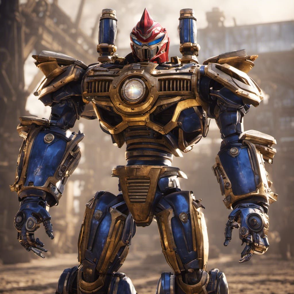 Steampunk Megazord Power Ranger in 3D