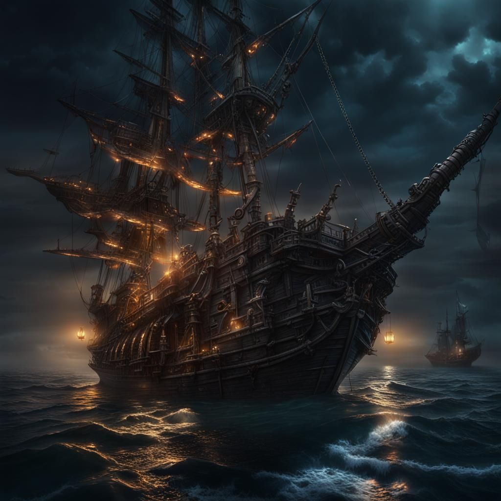 Menacing Pirate Ship Emerges from the Depths