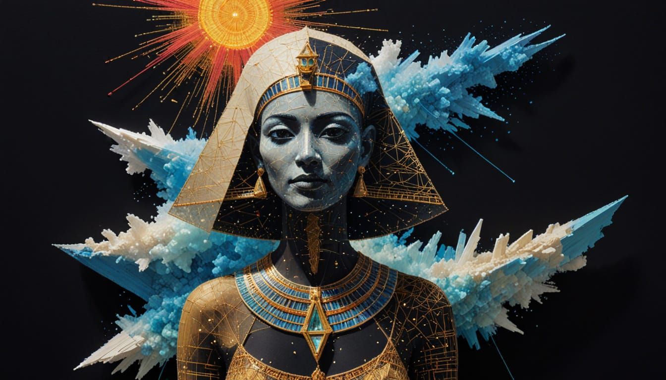 Egyptian Goddess in Neon Glory
