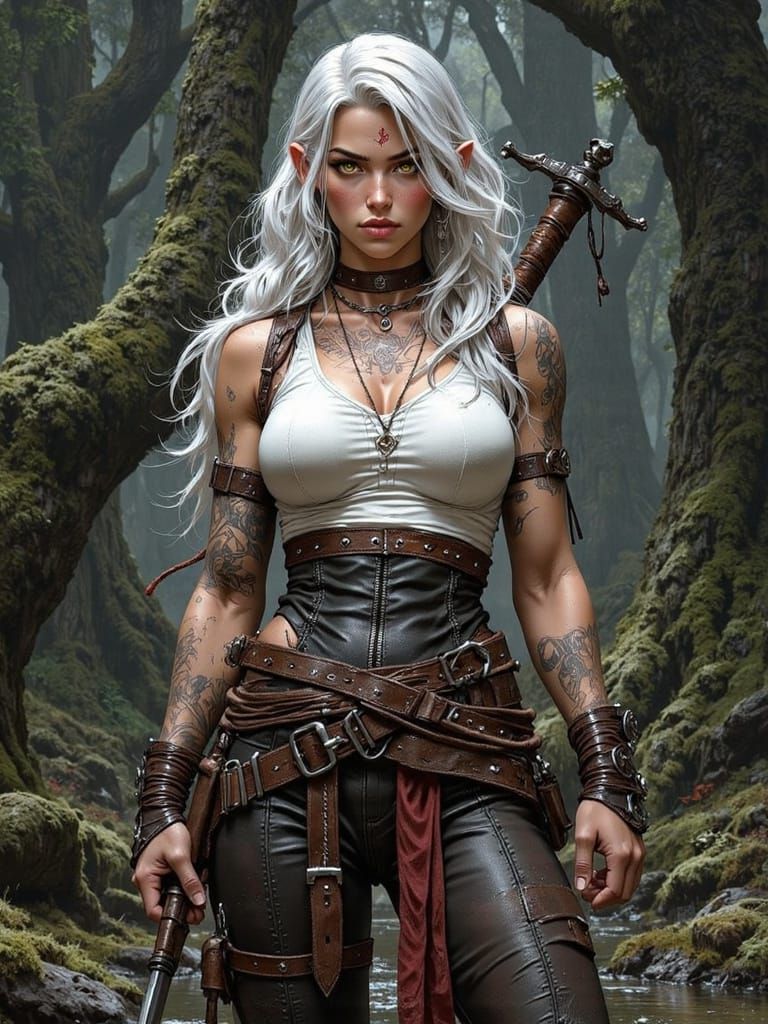 Hyper-Bimbo Warrior in Mystical Swamp