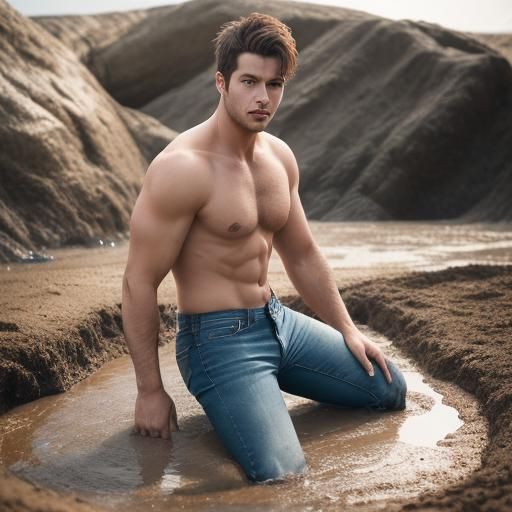 Man Sinking in Quicksand: Professional Photography