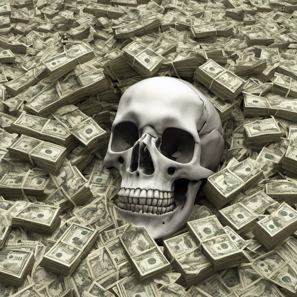Skeleton Buried Under Mountain of Money