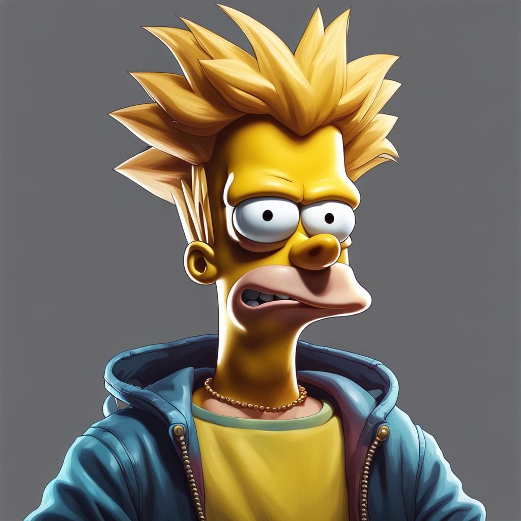 Hyperdetailed Portrait of Bart Simpson in Art Nouveau Style