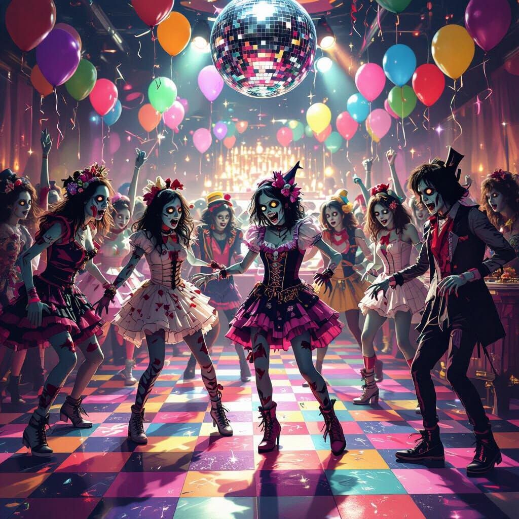 Teen Zombies Dance at a Lavish Disco Party