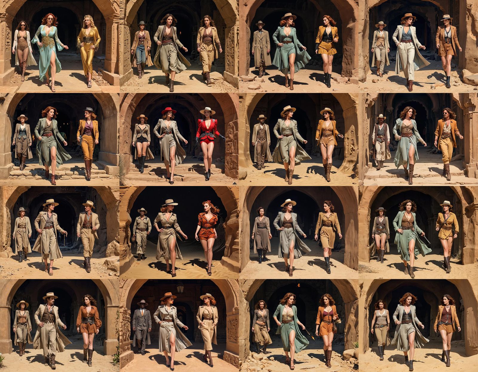 Comic Book Panels of 1940s Desert Adventure