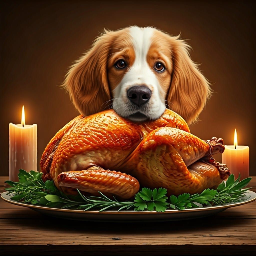 Furry Turkey Trouble in Whimsical Autumn Setting