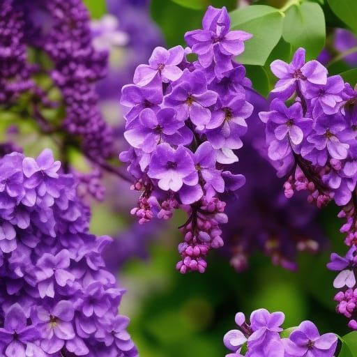 Amethyst Raven in Lilacs: Digital Matte Painting