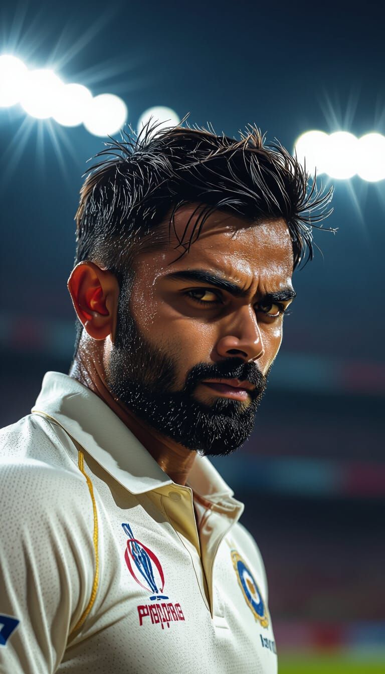 Virat Kohli Portrait: Determination in Hyper-Realism