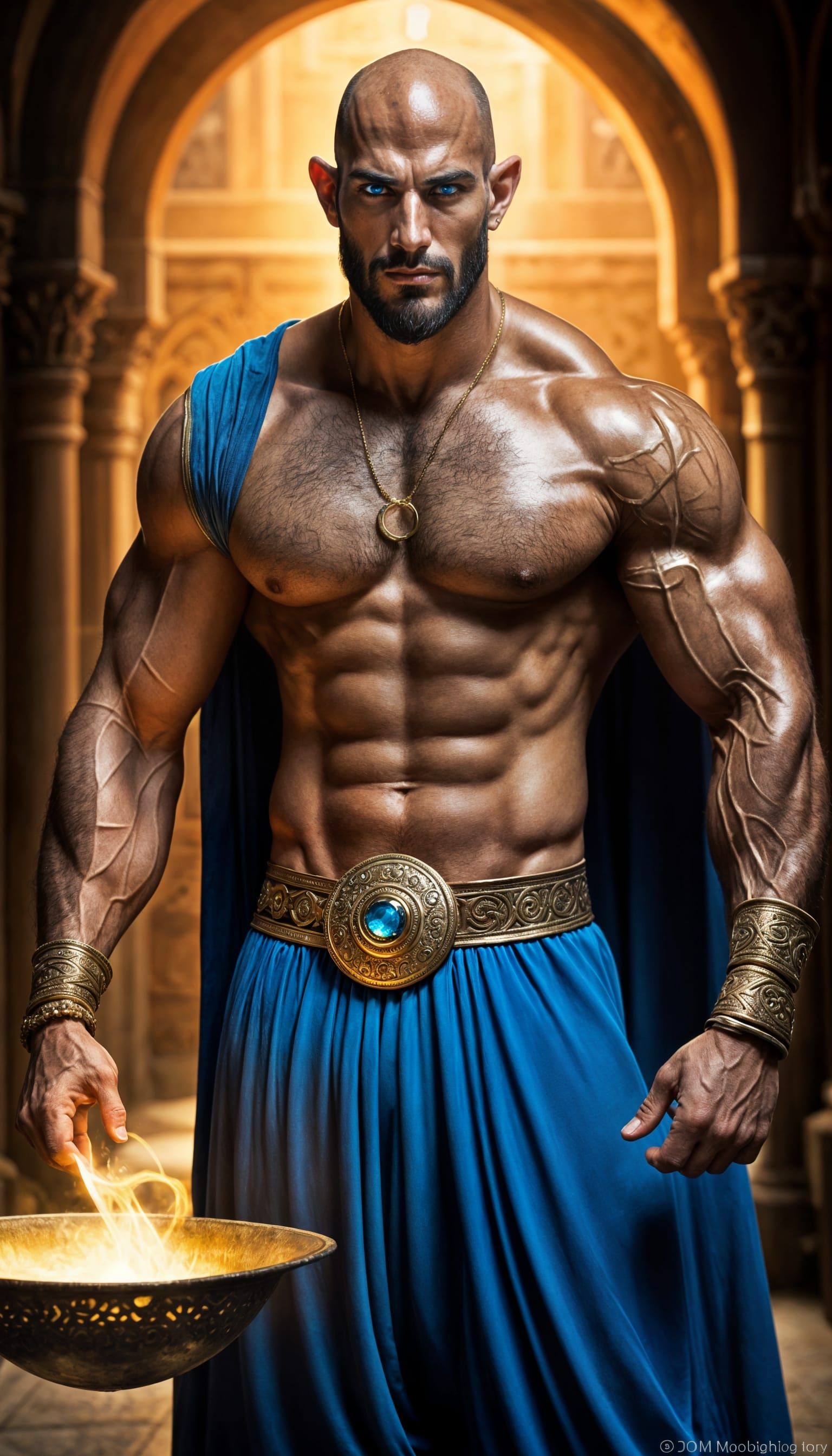 Persian Djinn Casting a Magical Spell