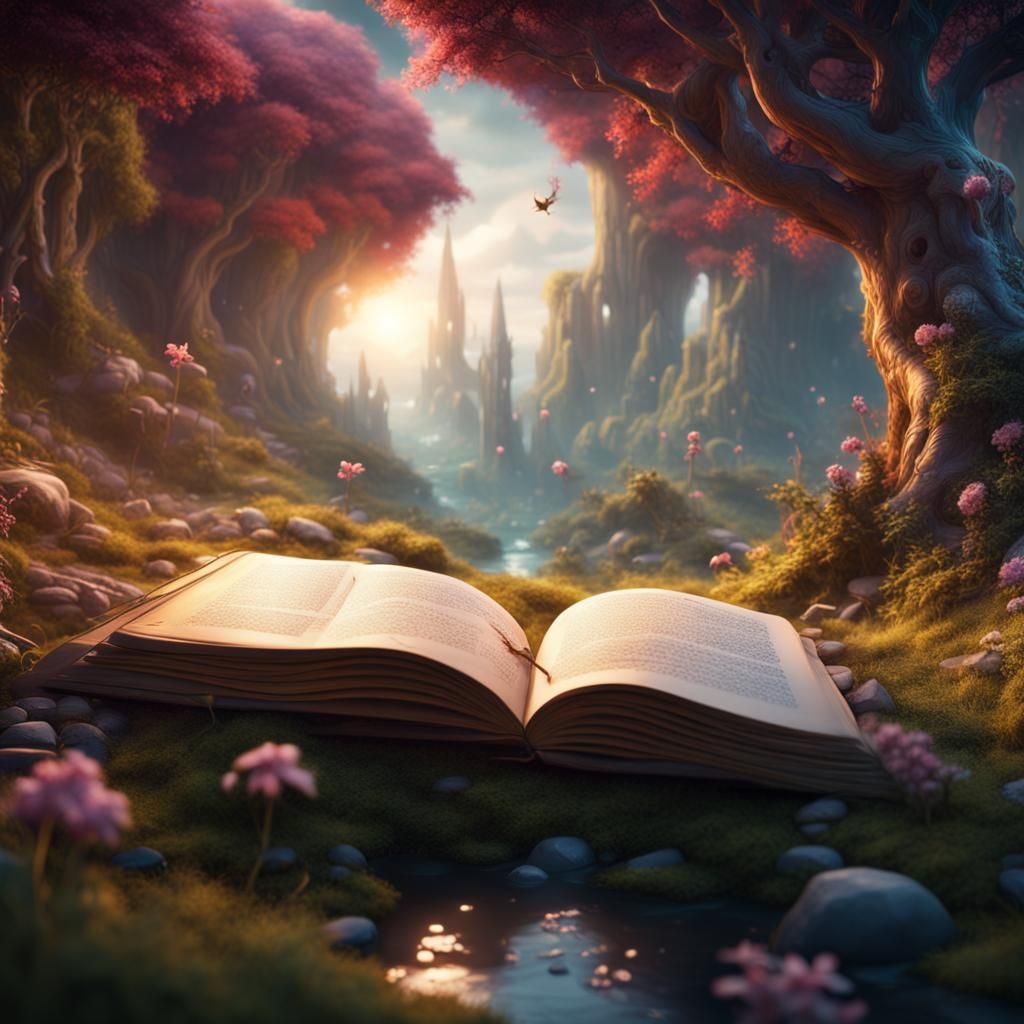 Magical Fairy Land Portal Book: Fantasy Concept Art