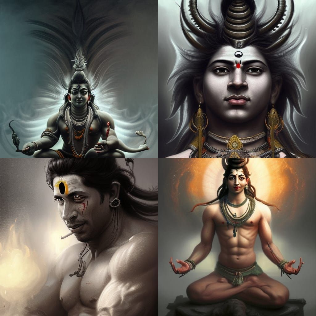 Lord Shiva Meditation in Dark Fantasy Style