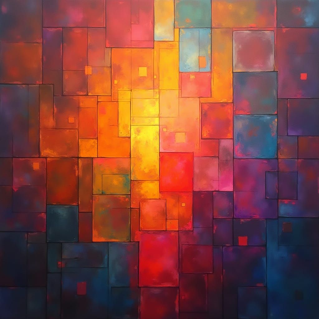 Geometric Abstraction in Vibrant Colors