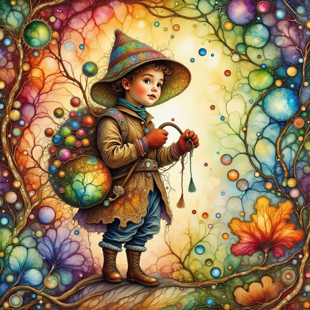 Pip Exploring a Whimsical World in Beatrix Potter Style