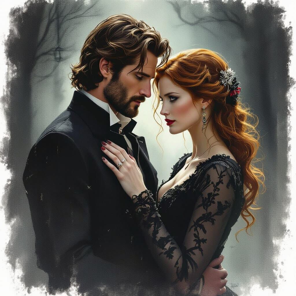 Dark Romance: Gothic Noir Digital Art