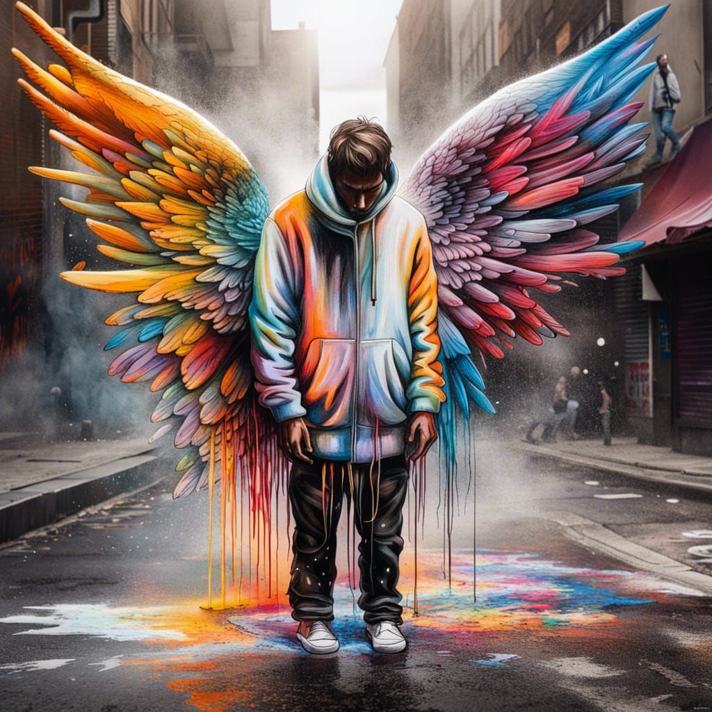 Angel's Transformation: Graffiti Street Art