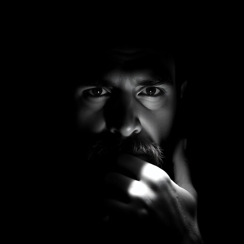 Classic Noir Profile in Monochrome