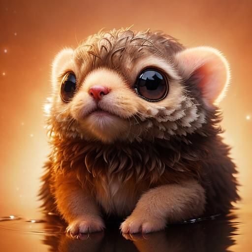 Fluffy Creature Portrait in Forest, Professional Photography