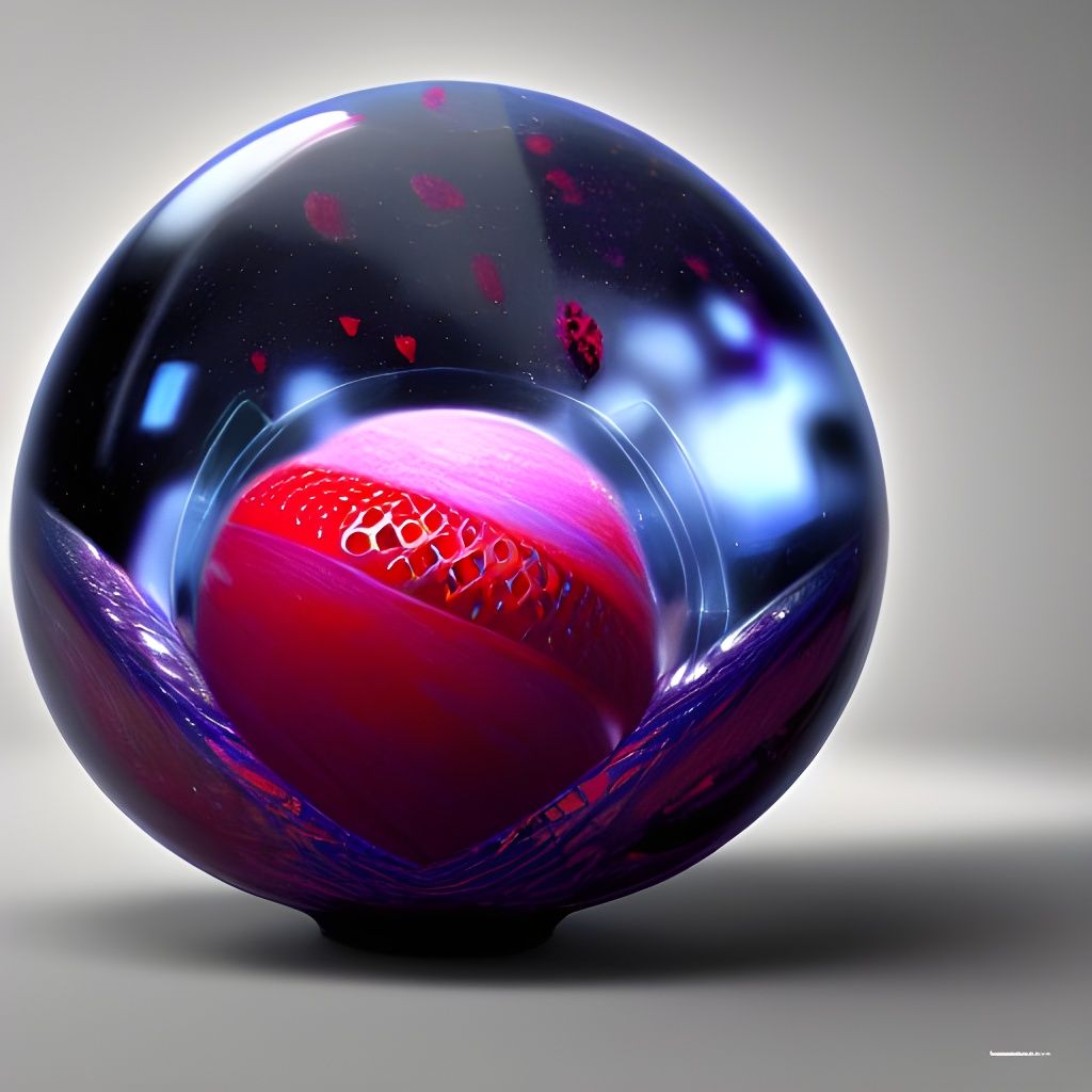 Futuristic Strawberry Sphere in Space, Concept Art