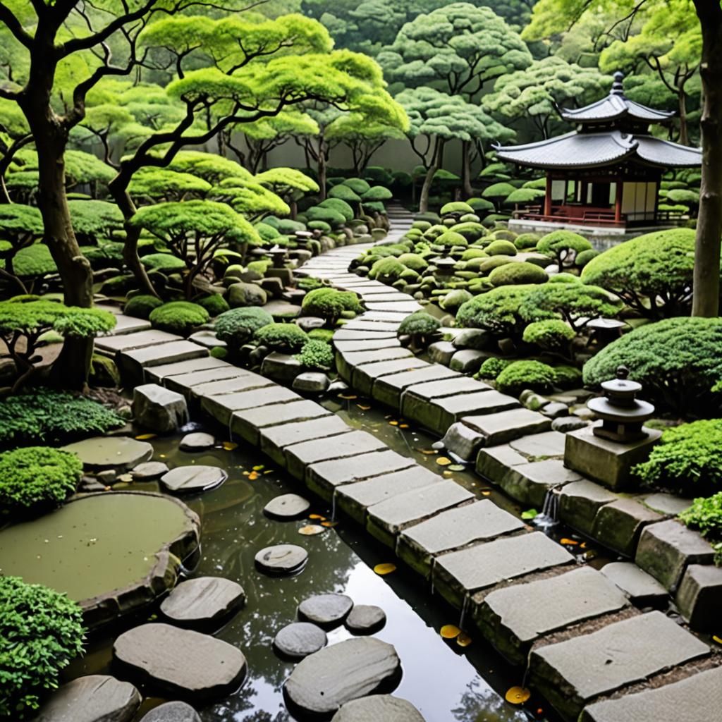 A garden of a Japanese monastery