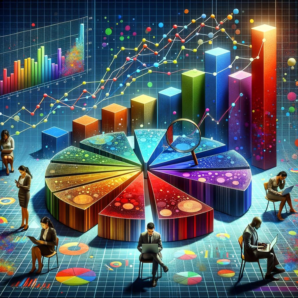 Colorful Data Visualization of Statistics Concept