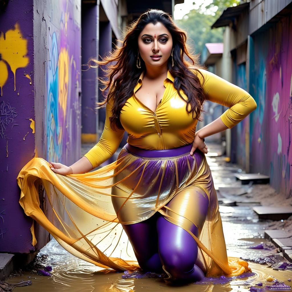 Indian Woman in Graffiti Art Style