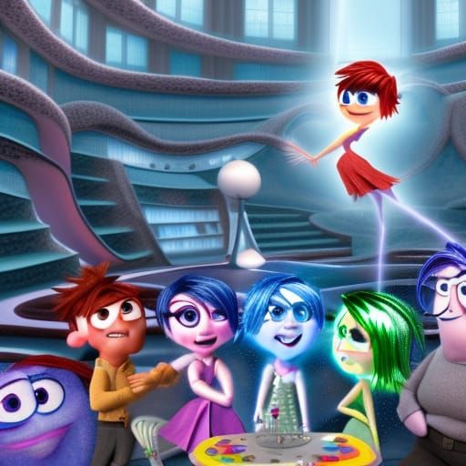 High School DxD Meets Inside Out: Detailed Matte Painting