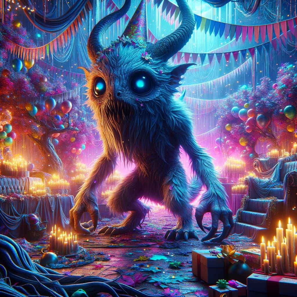 Cute Wendigo in Creepy Abandoned Birthday Party