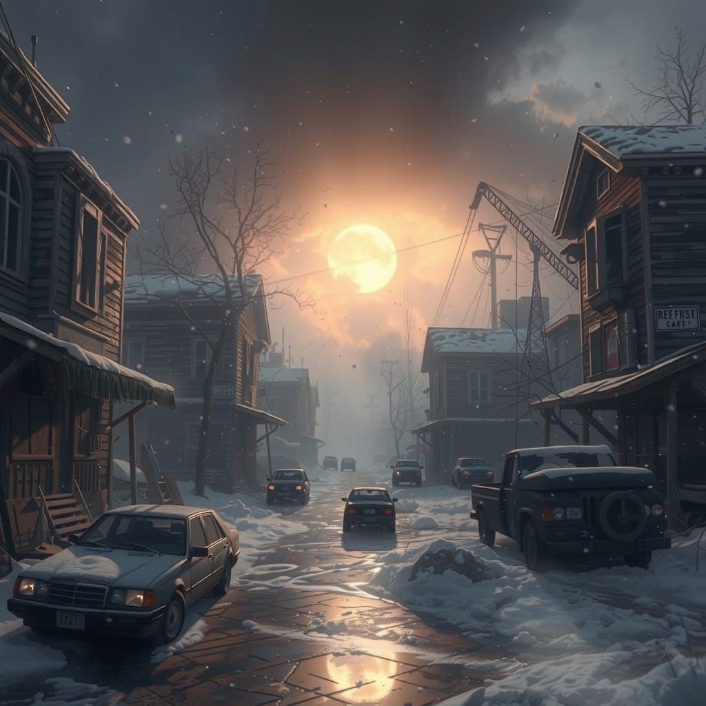 Post-Apocalyptic Nuclear Twilight with Radioactive Fallout