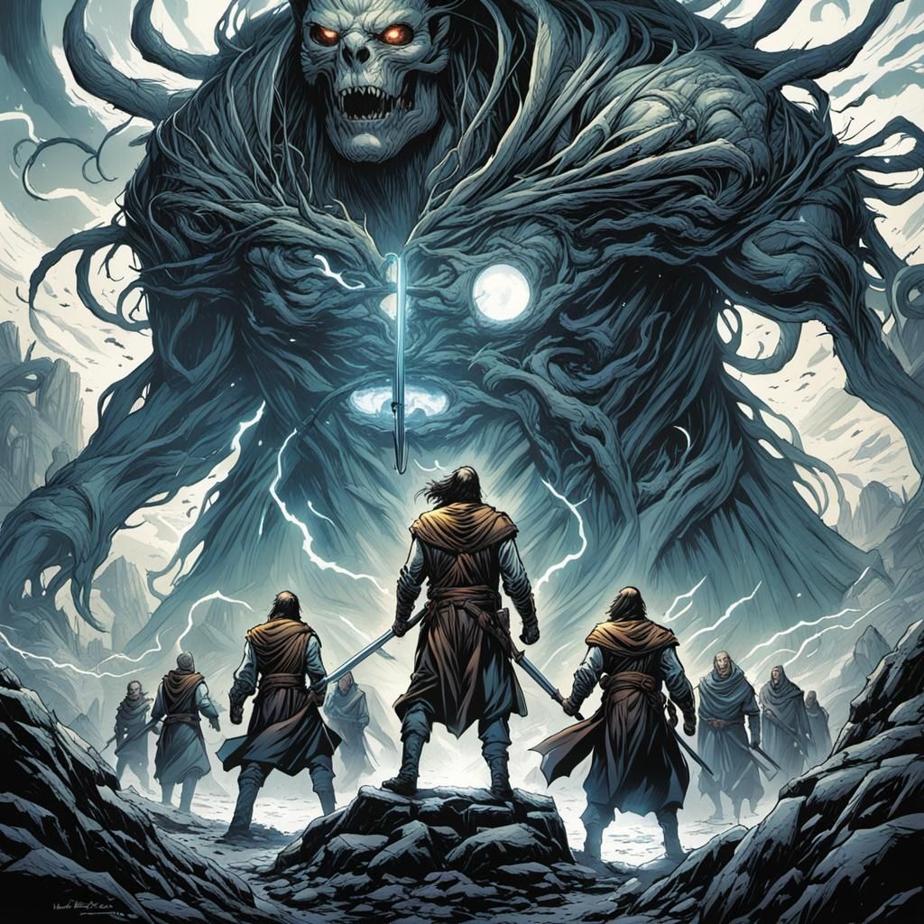 Biblical Scene in Comic Book Art Style