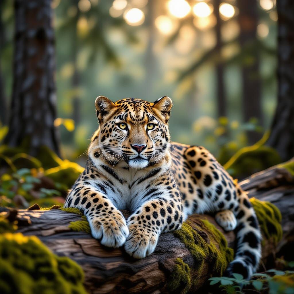 Majestic Amur Leopard in Primorye Forest