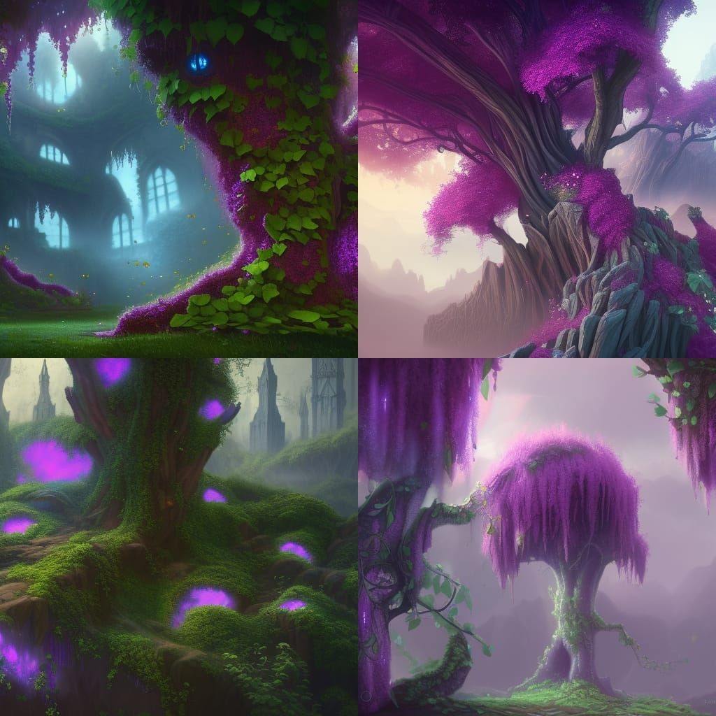 Fantastical Purple Ivy Matte Painting in 8K