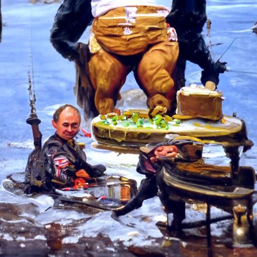 Shrek, Charlie, Putin, and Soviets Eating Cake