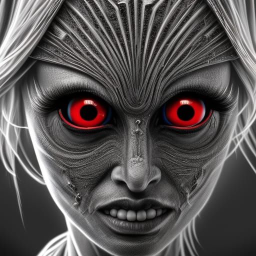 Hyperrealistic Android Princess Portrait in Noir Style