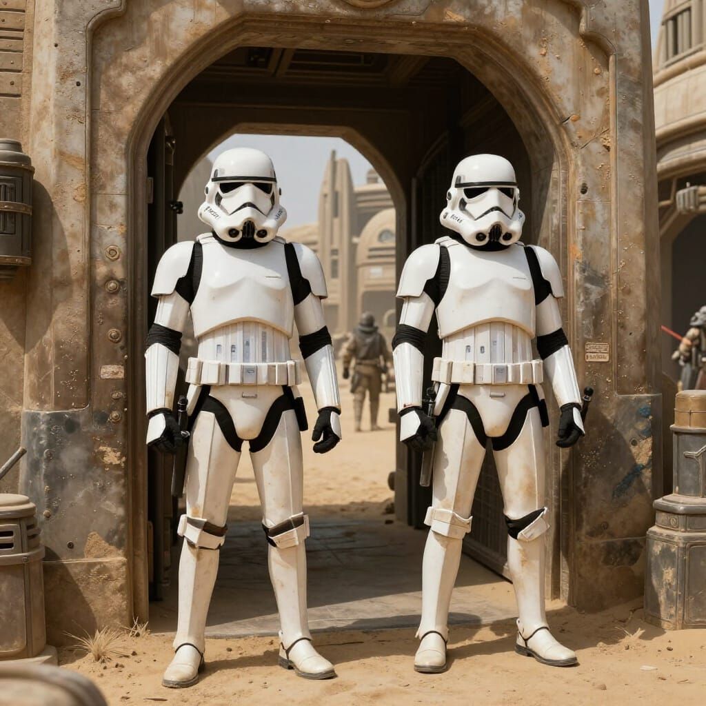 Star Wars Sandtroopers Guard Mos Eisley Arched Doorway