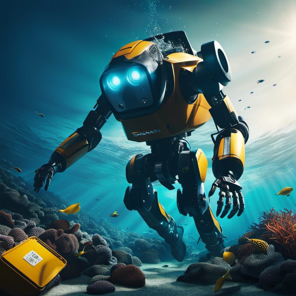 Trash cleaning scuba robot