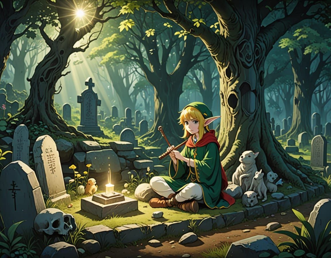 Playing the flute for lost friend