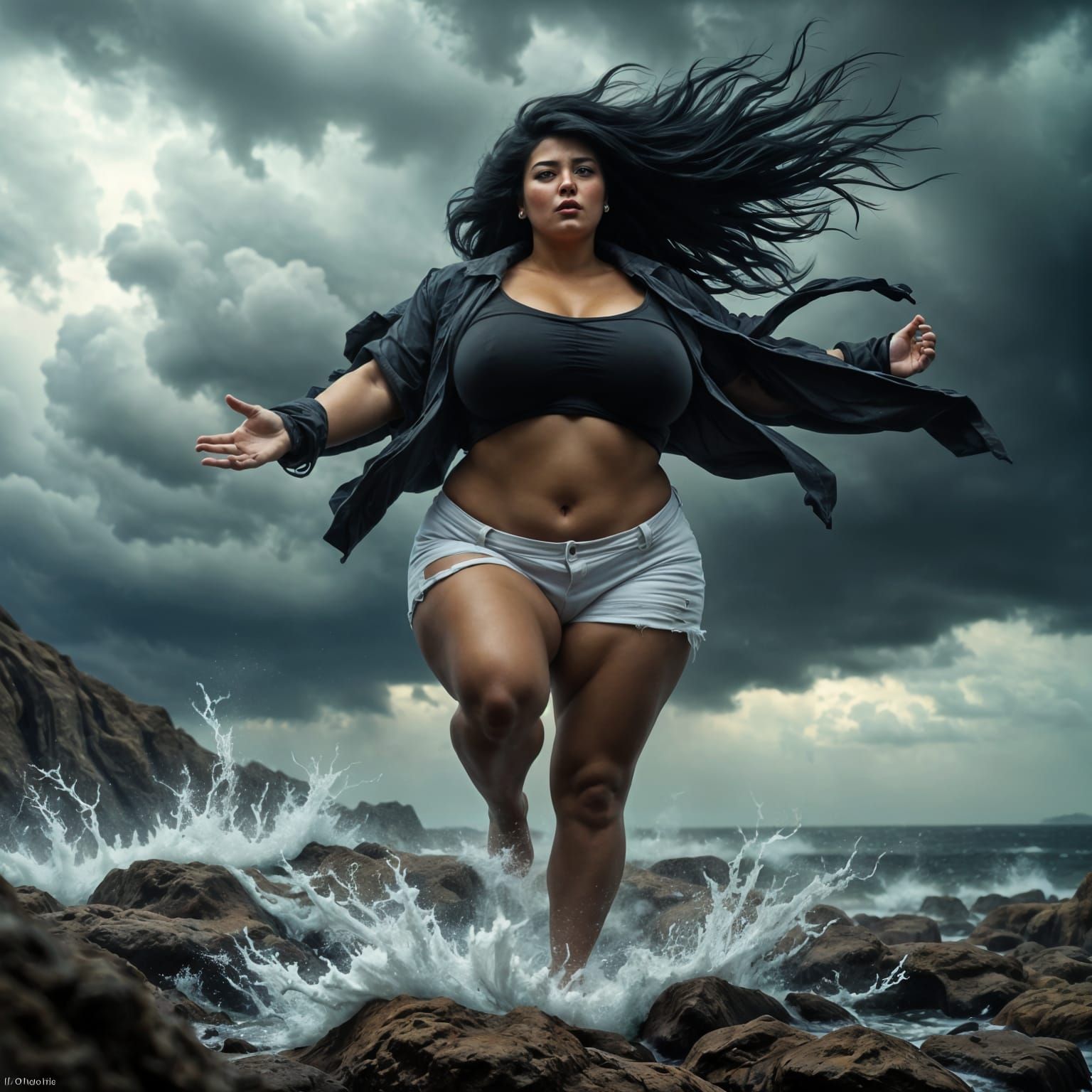 Hyperrealistic Stormy Portrait in Photorealistic Style