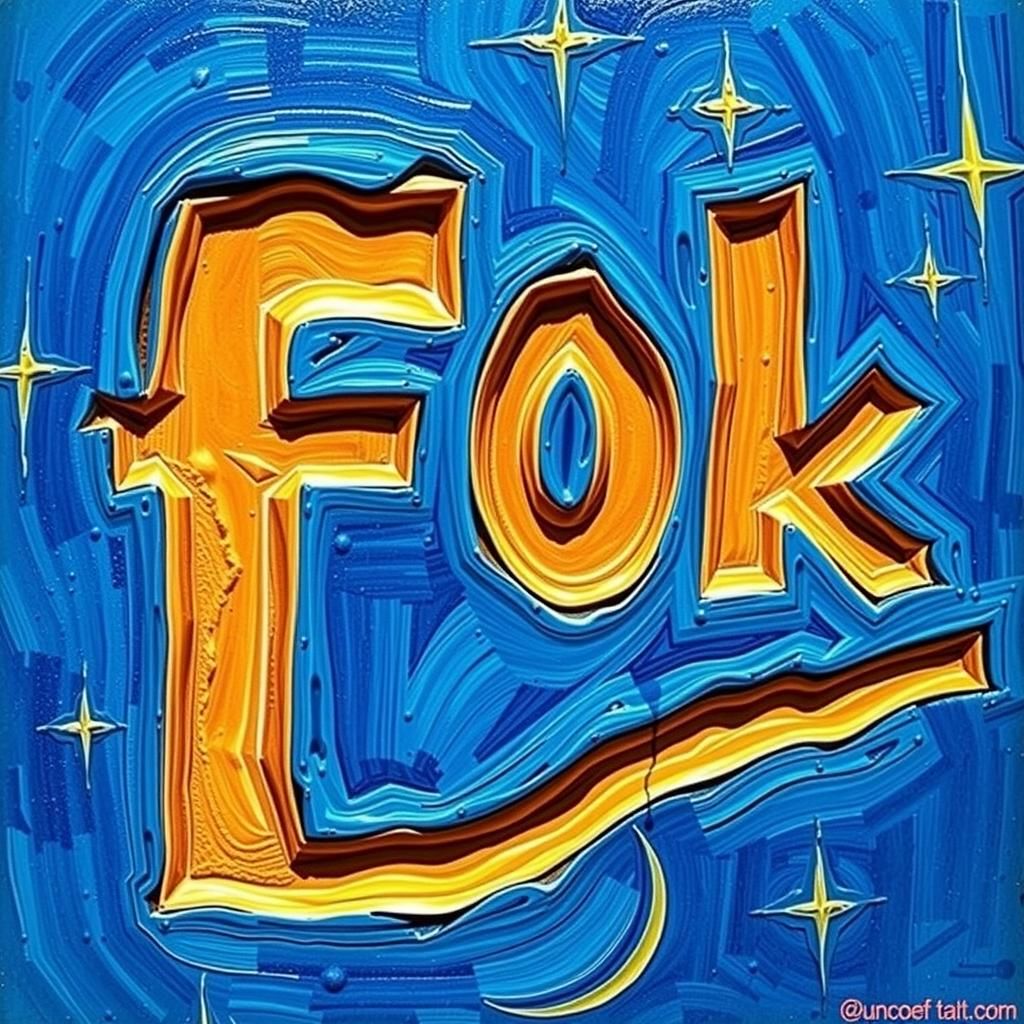 Facebook Logo Tattoo in Van Gogh Style